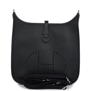 Hermes Evelyn bag- black w/ silver hardware